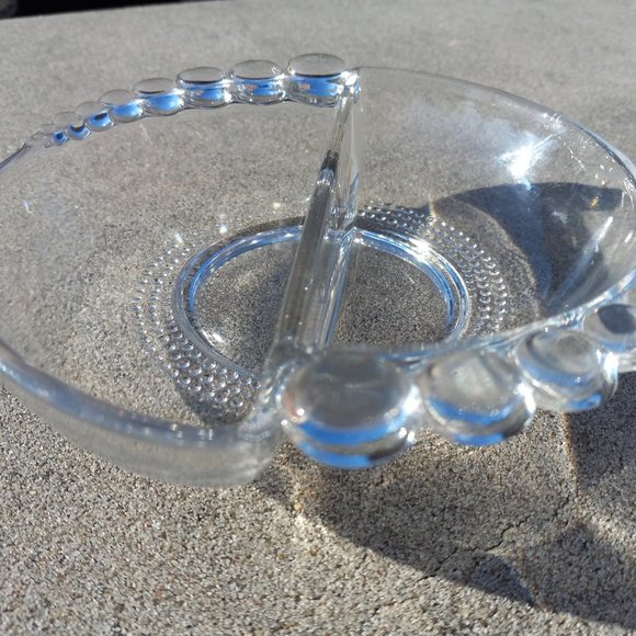 Duncan Miller Teardrop Clear Divided Nut / Trinket Dish 6" 1936-1955 - Picture 6 of 9